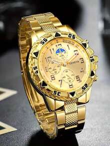 3PCS Men's 3 PiecesWatch Set – Versatile Business-Style Timepieces, Perfect For Gifting! - Multicolor - View 9