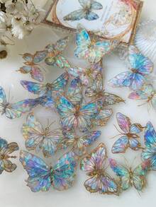 20张蝴蝶图案装饰贴纸，用途广泛，创意十足，适用于剪贴簿、学习用品、返校季等场合。 - 多色的 - 查看 1