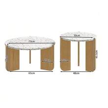 Modern Modular Coffee Table, Side Table, Coffee Table Set For Living Room, Sofa Side Table And Balcony, Set Of 2 - Natural - View 2