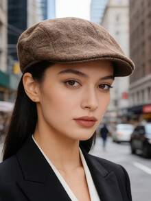 1/2 Stücke Retro Zeitungsjungen Mütze, Vintage Stil Ivy Mütze, leicht atmungsaktive flache Kappe, unisex niedliche karierte Zeitungsjungen Mütze, unisex neutrale Baker Boy Mütze, weicher Taxifahrer Hut, Y2K Streetwear Accessoire, geeignet für Lässig, Reisen und Wochenende - Verschiedenfarbig - Übersicht 4