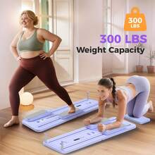 FEIERDUN 300 LBS Weight Capacity Multifunctional Fitness Board With Automatic Rebound, Core Training Ab Roller, Foldable Workout Machines - Full Body Workout Equipment, Home Pilates - 紫色 - 查看 4