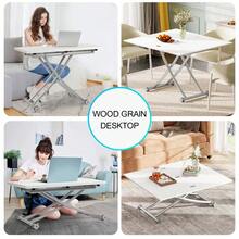 Extendable Dining Table, Modern Height Adjustable Coffee Table, White Party Table For Living Room, Dining Room - White - View 11