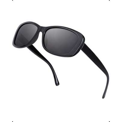 Sunglasses Womens Polarised Rectangular Lens, Vintage Ladies Sunglasses With UV Protection