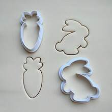 2pcs Easter Bunny & Chick Cookie Cutters, Cartoon Carrot Fondant Cookie Cutter, Cute Cookie Molds, DIY Kitchen Baking Tools - View 2