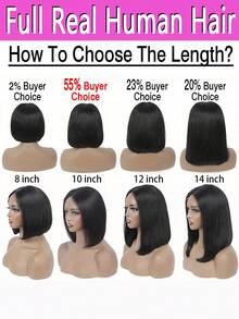 100% Real Human Hair Bob Wigs 13x4 HD Lace Front Wigs Straight Natural Color Human Hair Wig Human Hair Lace Frontal Wigs For Women 200% Density Brazilian Human Hair Wigs Transparent Lace Frontal Wig For Party, Cosplay, Daily Use - 自然色彩 - 查看 2