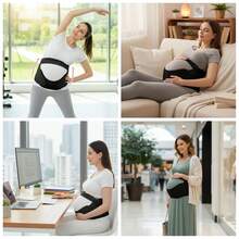 1PC Bestselling 3-In-1 Maternity Belly Support Belt, Shoulder Strap Pregnancy Belly Band, Adjustable Abdomen Support Second & Third Trimester Pregnant Women - màu đen - Xem 12