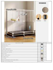 3-Tier Mobile Ferret Cage With Wheels, Pull-Out Tray, Suitable For Multi-Layer Pet Villa - Multicolor - View 12