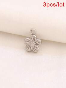 3pcs Stainless Steel Small Flower Pendant Findings 18K Gold Plated Charms For DIY Jewelry Making Supplies Accessories - Pendants - View 12