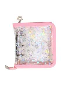 A8激光星形拉链活页夹收藏本替换内芯整理器DIY日记本透明韩流偶像相册可爱文具 - A - 查看 7