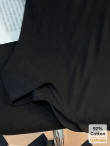 Women's Long Sleeve T-Shirt, Black Solid Color Slimming Inner Layer Base Top, Versatile For Autumn/Winter Casual - Black - View 8