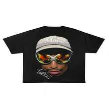 Farrell T-Shirt - Short-Sleeve Crew Neck T-Shirt With Iconic Music Artist Print_Casual Concert Merchandise & Casual Wear_Comfortable Casual Wear All Year Round_Size Chart Provided (Showing True Colors)_Hand Washable - Black - View 2