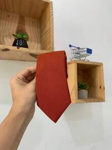 top ties Cà vạt nam giản dị hoàn hảo cho bạn bè làm quà tặng - Màu Cam cháy - Xem 2