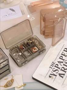 1pc Portable Jewelry Storage Box Multi-Layer Large Capacity Jewelry Organizer Dust-Proof Jewelry Box With Compartments For Earrings Necklaces Rings Bracelets Jewelry Display Holder For Women - Multicolor - View 4