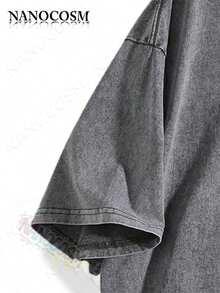 1PCSMen's Oversized T-Shirts, Washing Hip-Hop, Frank Channel, Orange, Ocean, Blonde, Hip-Hop, Fashionable Street Clothes, Retro.-Premium Cotton Graphic Printed Round Neck T-Shirts-365T - 灰色 - 查看 4