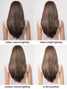 Tóc giả dài thẳng bóng mượt 24 inch dành cho nữ, màu nâu đậm, trông tự nhiên, thích hợp cho hẹn hò, dự tiệc, du lịch và chụp ảnh. - Màu dương cầm - Xem 8