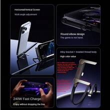 2pcs/1pc 1.5m/1m 240W Fast Charging Data Cable With Phone Holder, 90° Angled Plug, 360° Rotation, Multi-Angle Adjustment, Braided Cable, Compatible With IPhone 17S And Other Smartphones; 240W Holder Charging Cable Compatible With IPhone 17, Tablets And Fast Gaming Charging - Multicolor - View 3