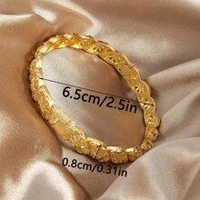 Vòng tay nữ phong cách Bohemian thanh lịch - Thiết kế hở dày dặn, thích hợp làm quà cưới và quà tặng Ramadan, đeo hàng ngày, quà tặng lễ hội, vòng tay kiểu Trung Đông duyên dáng. - Vàng - Xem 5