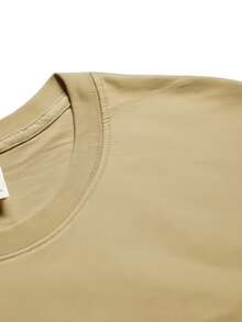 Unisex Workout T-Shirt,  Style, 100% Cotton. Perfect For Training, Walking, CrossFit, Gym, Weightlifting, Cardio. Comfortable And Stylish, Lightweight And Breathable Fabric. - 卡其色 - 查看 3