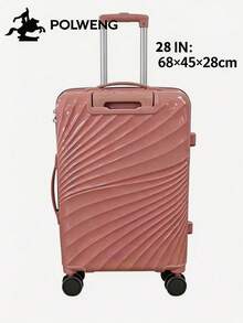 Maleta PP de Alta Calidad, Resistente a Golpes y Arañazos, Gran Capacidad para Viajes Maleta de Viaje Moderna de Material PP, Diseño Ligero y Ruedas Silenciosas - Rosa - Ver 7