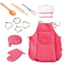 11 piezas Lindo set de hornear para niños - Delantal amigable para niños, moldes y herramientas de hornear - Utensilios de cocina educativos adecuados para niños - Multicolor - Ver 1
