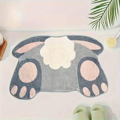 1件可爱兔子屁股形状地毯，治愈系卧室床头装饰垫，柔软毛绒卧室床头装饰垫，适用于卧室床头、窗台、浴室，多种尺寸可选，兔子，复活节，复活节兔子，复活节装饰，复活节礼物，装饰地毯，卧室装饰，小地毯，地毯，家居装饰，客厅地毯，客厅小地毯，卧室地毯，客厅家居装饰，户外地毯，可水洗地毯，尺寸不规则，允许1-5厘米裁剪误差