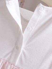 Bộ 2 món gồm váy liền thân và băng đô công chúa không tay, dễ thương, kiểu dáng thường ngày, có nơ, chất liệu lưới, thích hợp cho bé gái, thích hợp mặc mùa hè. - Màu Hồng baby - Xem 4