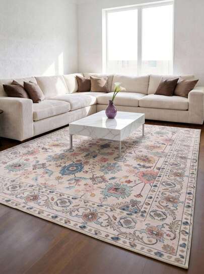 Cirelle Alfombras bohemias vintage, alfombras para sala de estar, alfombras de lana sintética lavables para dormitorio, alfombras de piso interior antideslizantes, adecuadas para sala de estar, dormitorio, comedor, rojo/negro/beige, múltiples tamaños