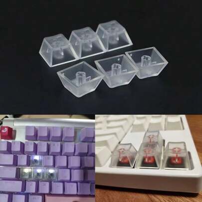 New 5/10Keys Cherry Profile R4 Transparent ABS Blank Keycaps For MX Switches Gaming Keyboard DIY Gift For Game Lovers