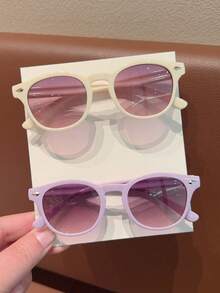 2 a 4 piezas Gafas clásicas de colores mixtos para niños y niñas, diseño de uña de arroz cuadrada irregular, regalo de vuelta al colegio, solo tarjeta, no envío - Multicolor - Ver 8