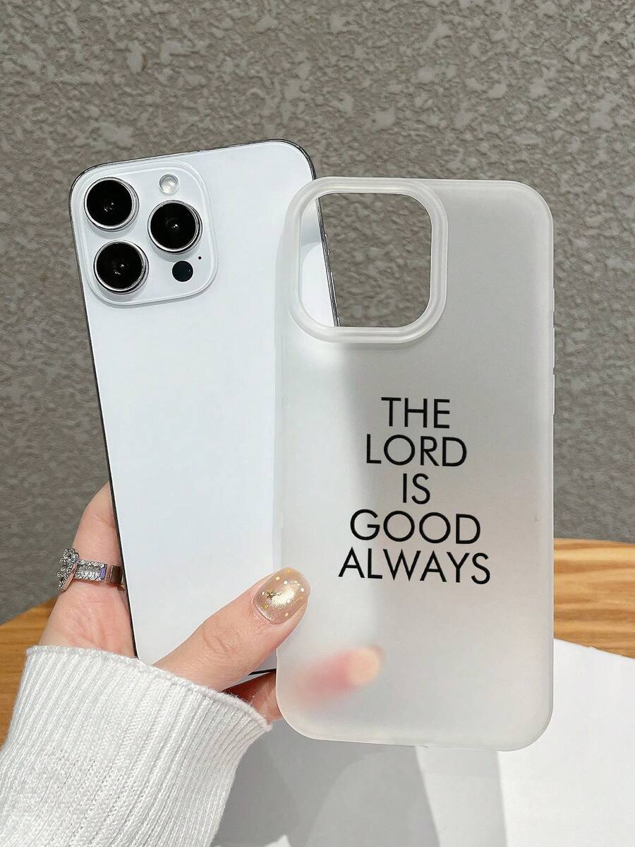 1 ốp lưng điện thoại in khẩu hiệu "CHÚA LUÔN TỐT LÀNH", chất liệu TPU mờ bán trong suốt, chống sốc, thiết kế theo tinh thần Cơ đốc giáo, bề mặt mềm mại, tương thích với iPhone 11/12/13/14/15/16/16 Plus/17/17 Pro/17 Pro Max và Galaxy S24 Ultra/S25 Ultra/A16/A17, thích hợp làm quà tặng cho người theo đạo Cơ đốc, quà sinh nhật, quà kỷ niệm và sử dụng hàng ngày. - trắng - Xem 1