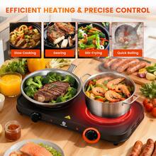 SUPERLEX 8-In-1Electric Stove, 2000W Induction Cooker Table, Portable Cooking Hot Plate, 5-Speed Temperature Control Portable Cooking Hot Plate, Heating Indicator Light, Overheating Protection. Suitable For All Cookers, Suitable For RV/Home/Camping/Apartment - UK Plug(220-240V) - View 3