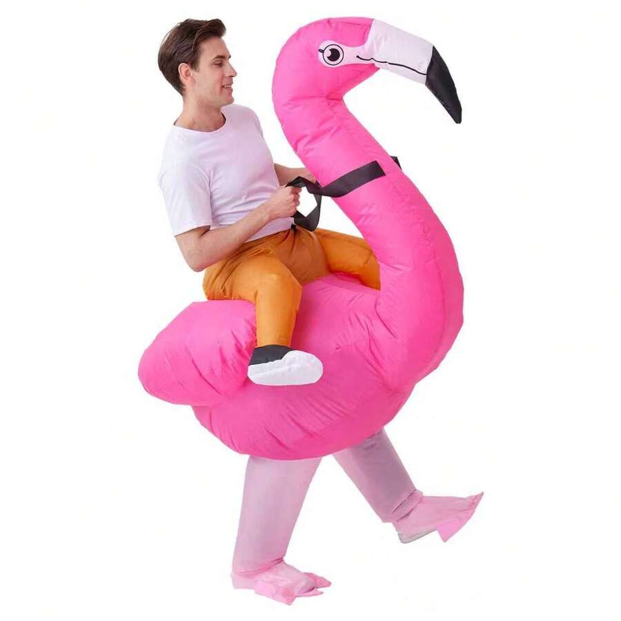 Inflatable Flamingo Costume Suitable For 1.5-2m Height, Party Performance, Creative Dance Props, Adult Funny Inflatable Clothing, Party Dress - Flamingo - View 1