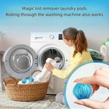 1pc/3pcs/5pcs Reusable Washing Machine Pet Hair Remover Ball - Anti- Laundry Ball, Blue Plastic Design, No Electricity Needed, Gentle Fabric Care, Plastic Pet Hair Removal Tool For Washing Machine, Laundry Room Essential, Textured Surface, Long-Lasting Material, Household Cleaner, Easy To Use, Sturdy Construction, Household Cleaning Supplies - A - View 11