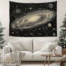 1. 星空挂毯，饰有星星和行星 - 轻便，可机洗，适合挂在墙上，可用于客厅、卧室或办公室装饰，太空主题艺术品，包含太阳、月亮和天体，星空装饰 - 1PC - 查看 3