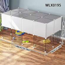 Cerca modular para mascotas DIY con puerta, jaula expandible para gatos, adecuada para gatitos, conejos, hurones, perros pequeños, cobayas para uso en interiores - Multicolor - Ver 1