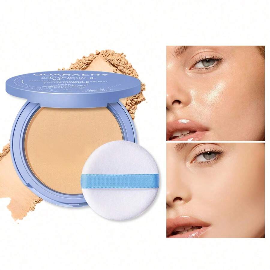 QUARXERY Polvo Facial – Control de Brillos, Resistente al Agua y Protección Solar SPF50 PA+++ - Carne - Ver 1