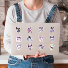 SANRIO 50 miếng dán graffiti Kuromi - Chống thấm nước, thích hợp dán lên bình nước, điện thoại và các vật trang trí sáng tạo khác | Miếng dán - 50 CÁI - Xem 9