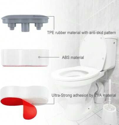Bidet Toilet Seat Bumpers - Universal Buffer With 2 Heights Adjustment And Strong Self Adhesive (Grey &Amp; Clear, 10 For Lid, 4 For Tank)