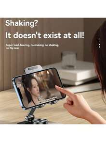 360 Degree Rotatable Multifunctional Desktop Phone Holder, Universal Metal Phone/Tablet Stand, Slouchy Portable Foldable Adjustable Stable Phone Bracket - A - View 3