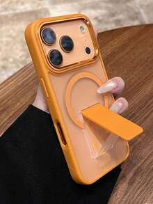 Magnetiskt osynligt telefonfodral kompatibelt med 17 Pro Max, 16 Pro Max/15/14/13/12/11, S26U/S25U/S24U/S23U/S - Matt skyddande skal som motverkar fall - Orange - Visa 6