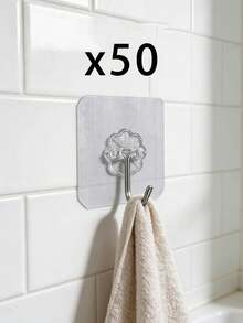 Bộ 5-50 móc treo tường tự dính, không cần khoan, không gây hư hại tường, móc treo quần áo chắc chắn, có thể tháo rời, trong suốt, chống thấm nước, chống gỉ, thích hợp để treo quần áo, mũ, giày dép, phụ kiện, dụng cụ nhà bếp, túi xách, trong nhà bếp, phòng tắm, phòng khách, phòng ngủ, gắn tường, trong suốt. - Nhiều màu - Xem 14