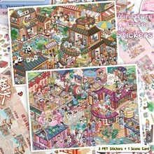 Yilan Oversized 3D Landscape Stickers Retro Street View Stereo Mini Scene Stress Relief Journal Stickers - Firework Town - View 3
