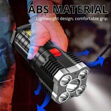 LiHangStar 1/2/4pcs Portable LED Flashlight, Multi-Function Handheld Torch, Rechargeable Camping Light With COB Side Light And 4 Lighting Modes, Suitable For Camping, Hiking, Outdoor Activities, Cycling, Home Emergency Use - Multi-functional Flashlight - View 7