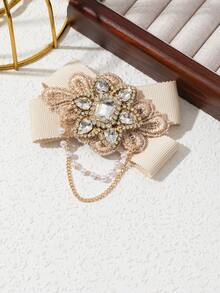 1 Stück elegante, Oversized Schleifendesign Handgefertigte Stoffbrosche mit glänzendem Metallzubehör, Blumen Schmuckbrosche für Frauen, geeignet für den täglichen Gebrauch, Geschenk für Dates, Tasche/Kleid Dekoration - Glänzend - Übersicht 12