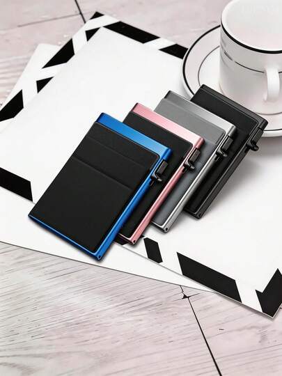 Anti Rfid Business Credit Card Holders Men Slim Minimalist Wallets Thin Pop Up Metal Case Bank Cardholder, Credit Card, For Travel, For Anniversary, For Birthday Gift, Accessories, Gift