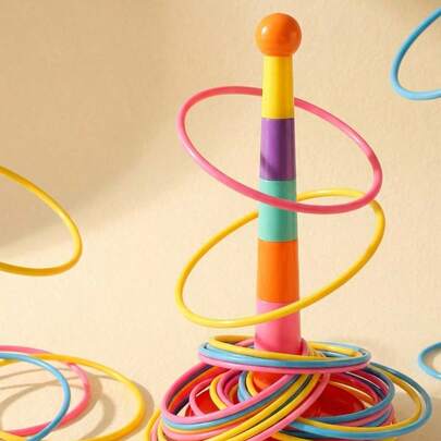 1 set Gioco portatile compatto di abilità, coordinazione mano-occhio, colorato, anelli da lanciare, giocattolo educativo, miglior regalo per le vacanze, attività familiare, divertimento per feste, facile da riporre, gioco da interno ed esterno, idea regalo, celebrazione festiva