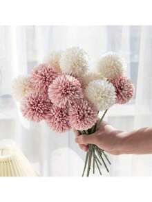 6 Stück, künstliche Pusteblumen, realistischer Strauß tennisballförmiger Chrysanthemen, Valentinstag Geschenk, Hochzeit, Braut Verlobungsfeier Dekoration, Geburtstags- oder Jahrestags-Artikel, Heimdekoration, Tischdekoration. - Mehrfarbiger Löwenzahn - Übersicht 5