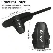 Caiton 1pc Golf Wrist Support Band With Swing Trainer | Made Of Premium Leather, Comfortable And Durable, Professional Swing Angle Correction, Helps Develop Muscle Memory, Improves Swing Consistency And Accuracy, Reduces Incorrect Swings, Increases Training Efficiency. An Efficient Training Aid For Golfers, Beginners And Professionals For Daily Practice And Skill Improvement. - Black - View 3