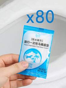 1-50片装一次性透明塑料马桶座垫，易于清洁，防水旅行卫生垫带衬里，经济实惠的家居用品，浴室装饰，秋季装饰 - 彩色 - 查看 12