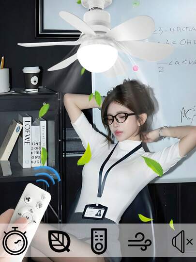 1pc Modern Ceiling Fan With Light,3-Tone Light 3-Speed Adjustable, Remote Control, E26/E27 Compatible,Indoor Fan Light, Suitable For Studios, Bathrooms, Study Rooms, Bedrooms, Living Rooms - No Battery Required, Hard Wired 85V-265V